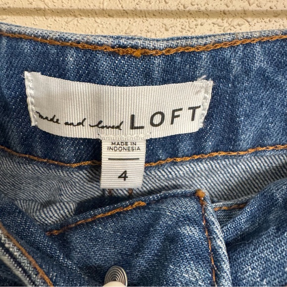 LOFT  Button-Front Pencil Denim Skirt Midi Length 4 - Picture 4 of 9